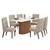 Mesa de Jantar Solana Tampo de MDF com 6 Cadeiras Eloá - Móveis Henn Nature/Off White/Veludo Creme