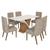 Mesa de Jantar Solus Tampo de MDF com 6 Cadeiras Eloá - Móveis Henn Nature/Off White/Veludo Creme