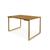 Mesa de Jantar Steel Estilo Industrial Pés de Aço 120x80cm Dourado/Naturale