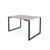 Mesa de Jantar Steel Estilo Industrial Pés de Aço 120x80cm Preto/Off White