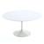 Mesa de Jantar Tulipa Saarinen Redonda 120 cm Tampo Laca + Vidro  Branca Base Branca Branco