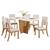 Mesa de Jantar Vértice Tampo de MDF com 6 Cadeiras Milla - Móveis Henn Nature/Off White/Suede Linho