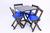 Mesa Dobrável 70x70 madeira  C/ 4 Cadeiras Estofadas Bar E Lazer azul