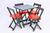 Mesa Dobrável 70x70 madeira  C/ 4 Cadeiras Estofadas Bar E Lazer vermelha 