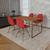 Mesa Industrial Base Ferro Cobre Tampo 137x90 Canela 4 Cadeiras Eames Madeira Assento Vermelho MARROM