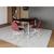 Mesa Jantar Industrial Base V 90cm Quadrada Preta C/ 4 Cadeiras Ferro Branco Eames Estofada Vermelho PRETO