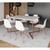 Mesa Jantar Industrial Retangular 137x90cm Branca Base V com 6 Cadeiras Eames Eiffel Brancas Base Co BRANCO
