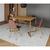 Mesa Jantar Industrial Retangular Canela 120x75 Base V com 4 Cadeiras Estofadas Caramelo Aço Dourado MARROM