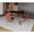 Mesa Jantar Industrial Retangular Preta 120x75 Base V Cobre com 4 Cadeiras Estofadas Vermelhas Madei PRETO