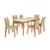 Mesa Jantar Luxo Jade 160x90cm Off White com 6 Cadeiras Estofadas Veludo Bege Base Madeira Maciça Me BEGE