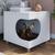 Mesa Lateral de Apoio Casinha para PET 45cm com Almofada PET013 Completa Móveis Branco