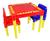 Mesa Mesinha Infantil Com 2 Cadeira Educativa Para Crianças - Vermelha Vermelho