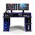 Mesa Para Computador Escrivaninha Para PC Gamer 2 Monitores 3 Nichos E Uma Prateleira Azul Ryze