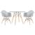 Mesa redonda Eames com tampo de vidro 100 cm + 2 cadeiras Eiffel DAW Cinza, Claro