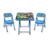Mesinha Infantil Kit com 2 Cadeiras Didática Criança Brincar Estudar Mesa  Azul
