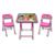 Mesinha Infantil Kit com 2 Cadeiras Didática Criança Brincar Estudar Mesa  Rosa