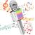 Microfone Bluetooth Karaoke Sem Fio Youtube Muda Voz Infanti Silver