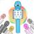 Microfone Bluetooth Sem Fio Youtube Karaoke Infantil Festa Azul