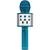 Microfone Karaoke Bluetooth Caixa De Som Grava Muda Voz Azul Azul