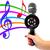 Microfone Karaokê Luzes Led Rádio Caixa D Som  Sem Fio  Bluetooth Efeito De Voz Repórter MT1035 Preto