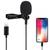 Microfone Lapela Para iPhone/iPad Profissional Conector Lightning Preto