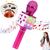 Microfone Musical Karaokê Infantil Brinquedo Sem Fio com Bluetooth e Alto Falante Efeito Voz Modo Gravação Para Festa Rosa