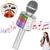 Microfone Musical Karaokê Infantil Brinquedo Sem Fio com Bluetooth e Alto Falante Efeito Voz Modo Gravação Para Festa Prata