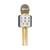 Microfone Recarregável Bluetooth Sem Fio Youtuber Karaoke Cores Dourado