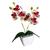 Mini Arranjo De Orquídea Siliconada Toque Real No Vasinho Quadrado - Flor Artificial Colorida Branco/Pintado