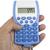 Mini calculadora portátil colorida com cordão para bolso escolar escritorio Azul Bebê