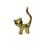 Mini Gatinho porta anel Enfeite de Decoração de Cerâmica Dourado