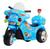 Mini moto infantil triciclo elétrico polícia sirene luzes cores Azul