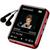 Mini Mp3 Player Ruizu 16gb M4 Bluetooth Tela Touch Mp4 Fone Pedômetro Corrida Música Rádio FM Gravador VERMELHO