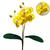 Mini Orquidea  20cm Planta Artificial Flor  2 Ramos Amarelo