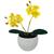 Mini Orquidea com Vaso Acrilico 20cm Planta Artificial Flor Amarelo