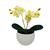 Mini Orquidea com Vaso Acrilico 20cm Planta Artificial Flor Branco