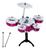 Mini Rock Star Bateria Infantil Brinquedo Prato Tambor Vermelho