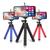 Mini Tripé Articulado Flexível com Suporte para Celular e Câmera  Vermelho