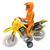 Miniatura Moto Offroad Com Boneco Som Luz E Fricção 26cm - Dm Toys Amarelo