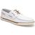 Mocassim Docksider Couro Masculino Amarração Solado Borracha Flexível Artesanal Casual Conforto Branco, Bege