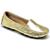 Mocassim Drive Couro Feminino Solado Emborrachado Antiderrapante Clássico Conforto Leve Flexível Dourado