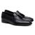 Mocassim Jacometti Masculino Couro Liso Franja Casual Macio Preto