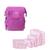 Mochila Bolsa Maternidade + Kit Organizador mala 6 pçs Nylon Rosa