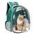 Mochila bolsa Transporte Pet Gatos Visão Panorâmica Astronauta Acrílico Verde