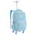 Mochila C/ 4 Rodinhas Feminina Bolsa Escolar Estilo Jeans Azul