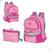 Mochila Costas Infantil Menina Lancheira Térmica Grande Porta Garrafa Escolar Bolsa Passeio Feminina Pink