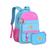 Mochila Costas Luluca Com Estojo Box Juvenil Meninas Escolar Azul/Rosa