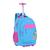 Mochila De Rodas Luluca Meninas Juvenil Passeio Escolar Azul/Rosa