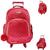 Mochila De Rodinha 360º Juvenil Escolar Com Chaveiro Pompom Vermelho