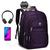 Mochila Escolar Grande Masculina Executiva Trava Com Senha Roxo